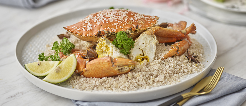Crab in a salt crust
