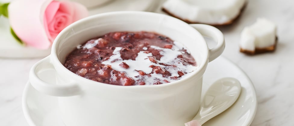 Bean and rice soup with coconut milk