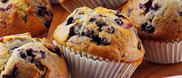 Blauwe bessen muffins