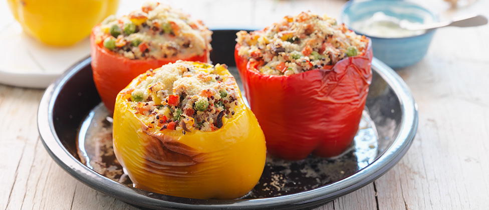 Quinoa-stuffed sweet peppers