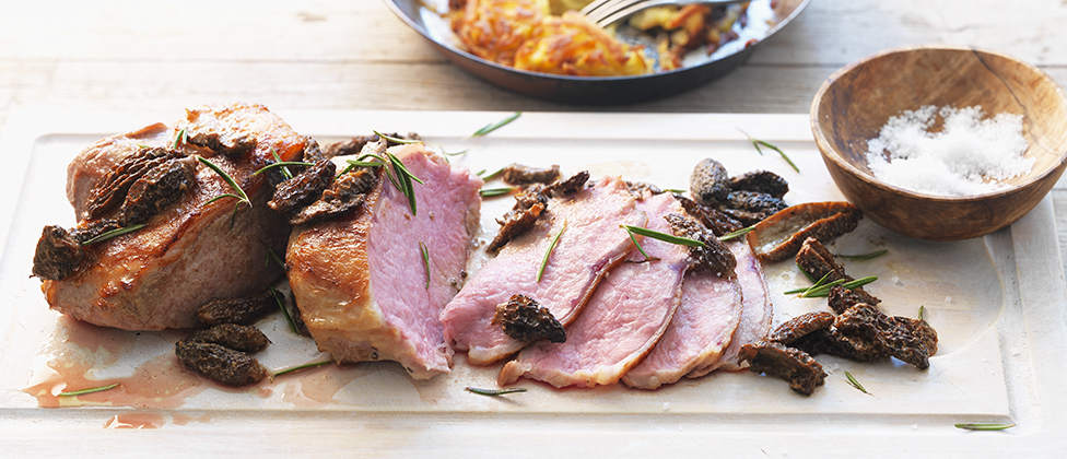 Veal steak with morels